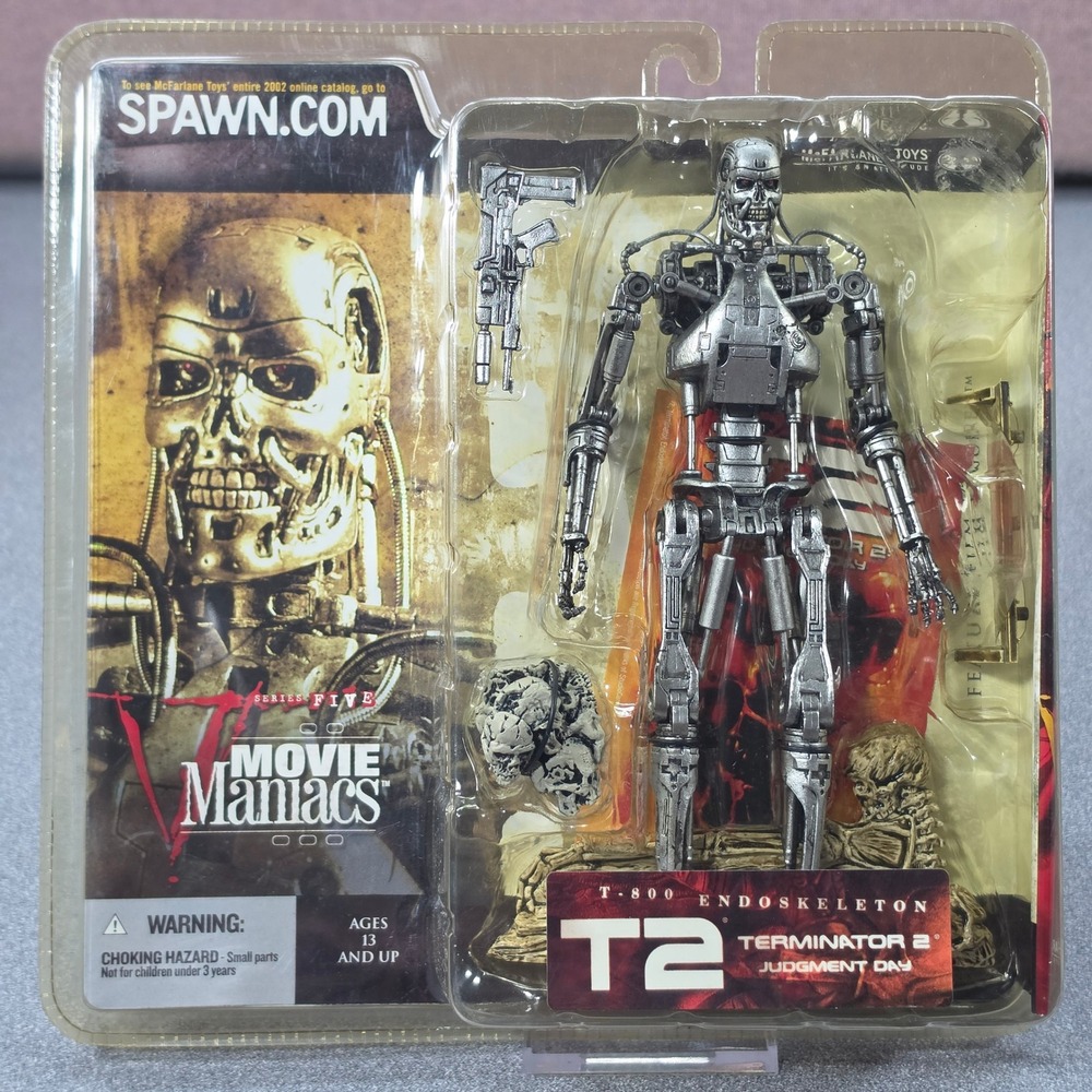McFarlane Movie Maniacs T-800 Endoskeleton Terminator 2 Silver New Series 5